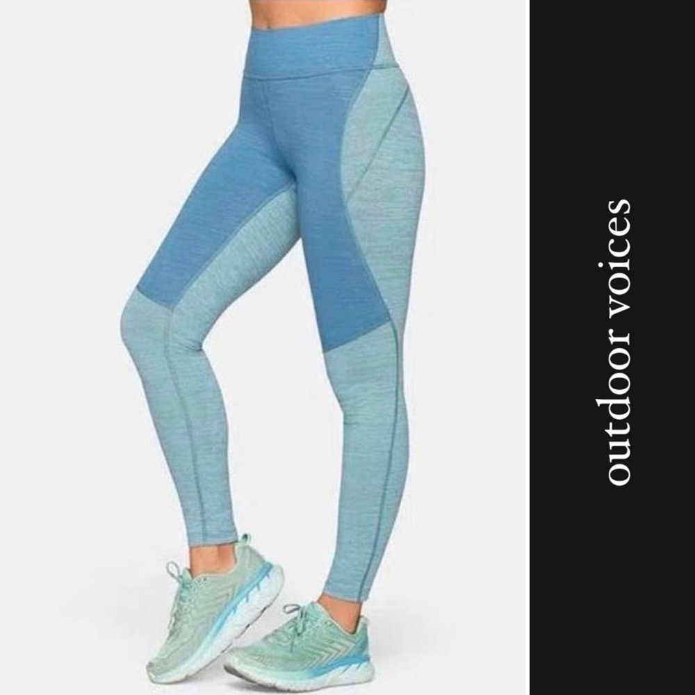 Outdoor Voices TechSweat 7/8 Two Tone Leggings in Blue • S - Picture 1 of 5